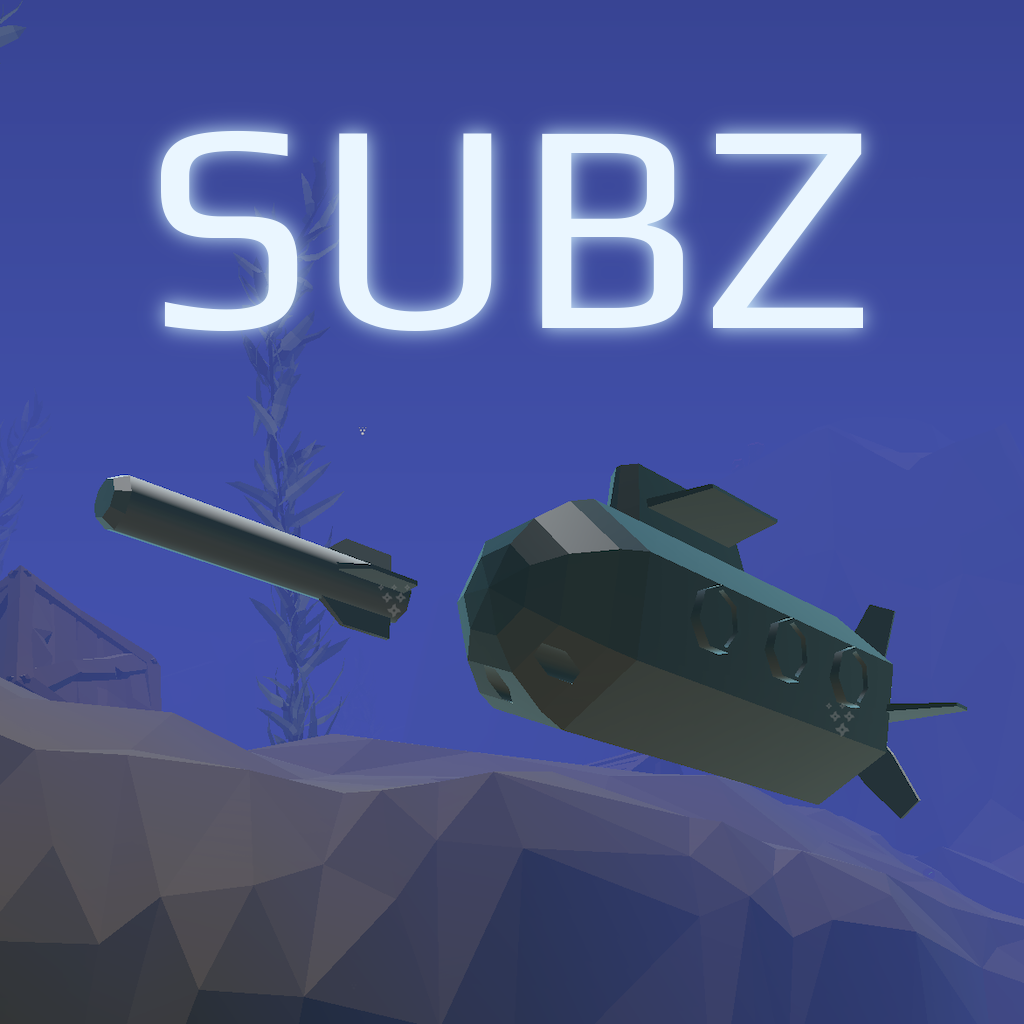 Subz submarine hunting a torpedo in a low-poly underwater world